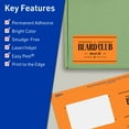 thumbnail image 3 of Avery Printable Rectangle Labels, Bright Orange, 2" x 3.75", 640ct, 3 of 11