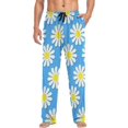 thumbnail image 4 of Floral Daisy Pattern Ghost Pajama Pants, Men's Lounge Pants Light with Drawstring and Pockets, Christmas New Year Birthday Father's Day Gifts, 4 of 7