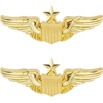 2Pcs Wings Pin Gold Wing Pilot Badge Pilot Costume Lapel Pin Alloy Brooch Air DIY force Wing Pins Metal Aviator Brooch DIY for Hat Shirt Jacket UniDIY form Costume