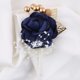 thumbnail image 1 of Ramo de boda artificial azul marino para invitados, alfileres de flores con perlas, accesorios de decoración para baile de graduación, solapas de rosa de seda para boda, 1 of 4