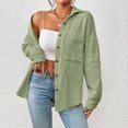thumbnail image 4 of Blouses For Women Long Sleeve Collar Drop Shoulder Pocket Patched Shirt, 4 of 5