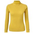 thumbnail image 4 of DHFJKG Women Ruffles Knit Ribbed Sweater Base Top Casual Turtleneck Slim Fit Long Sleeve Layering Pullover Autumn Winter Cozy Jumper Tops, 4 of 6
