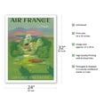 thumbnail image 2 of Grande Bretagne (Great Britain) - France - Vintage Airline Travel Poster by Lucien Boucher c.1952 - Fine Art Matte Paper Print (Unframed) 24x32in, 2 of 4