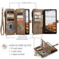 thumbnail image 3 of K-Lion for Samsung Galaxy S22 Case, Galaxy S22 Case Wallet for Women Men, Durable PU Leather Magnetic Wallet Flip Lanyard Strap Wristlet Zipper Card Holder Phone Case for Samsung S22,Brown, 3 of 6