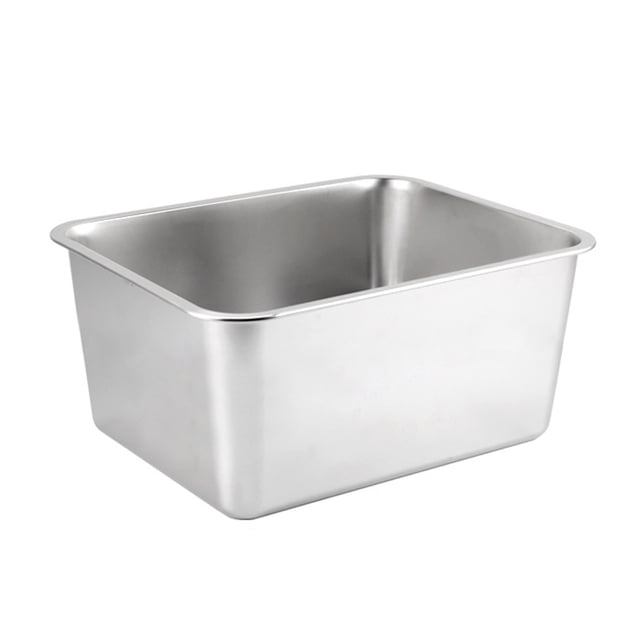 CSChome Cat Litter Box Rectangle Stainless Steel Litter Box Low Entry Open Spacious Metal Litter Pan Pet Accessories