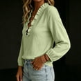 thumbnail image 4 of cocolona Ruffle V Neck Blouses for Women Long Sleeve Solid Color Shirts Fall Trendy Casual Vacation Outfits Tops, 4 of 5