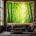 thumbnail image 6 of Dense Bamboo Forest with Sunlight Filtering Through Leaves Serene Photorealistic for Nature Lovers Botanical Wall Art Housewarming Gift Tapestry Wall Hanging for Bedroom and Living Room, 6 of 7