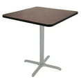 thumbnail image 4 of Hampden Furnishings Bennet Collection Steel Frame 36" Square Top, X Base, 36" Height, Cafe Table Grey Frame/Mahogany Top, 4 of 5