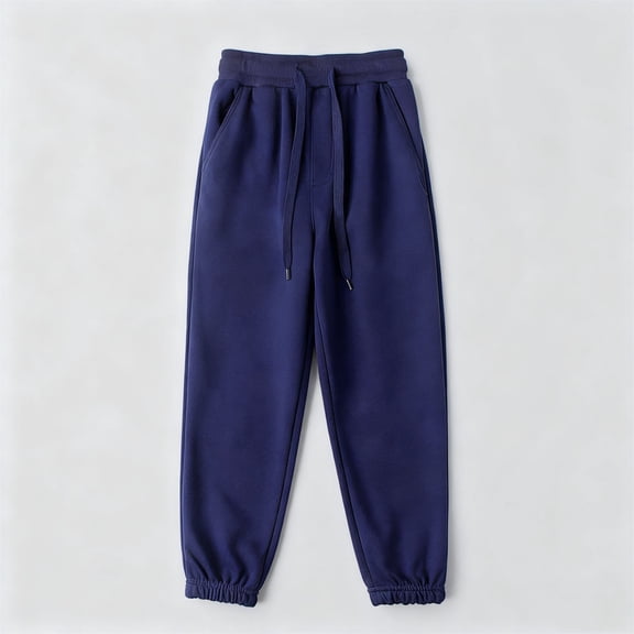 FSYBOA Boys Cotton Jogger Sweatpants Size 6,Drawstring Waist Elastic Bottom Sports Casual Fall Pants Dark Blue