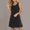 Black, variant on Xihbxyly Women Dress Summer Solid Color Off the Shoulder Mid-Length Dress Casual Slim Fit Sleeveless Sundresses