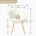 thumbnail image 2 of Hawsaiy Modern Velvet Accent Chair Set of 2 with Gold Metal Legs,Upholstered Vanity Chair for Bedroom, Makeup Room, or Living Room, White, 2 of 10