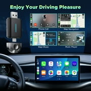 LAMTTO 2 in 1 Wireless Carplay Adapter for Apple Carplay, Adapter for Converts Wired to for Cars, 5.8GHz WiFi, Plug & Play, iOS 10+, Bluetooth, Black