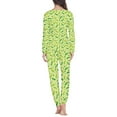 thumbnail image 3 of FOR U DESIGNS Green Cucumber Womens Lounge Sets 2 Piece Outfits Long Sleeve Crew Neck Tops and Pants with Pockets Size M Sleepwear Soft Set Pajamas for Women, 3 of 6
