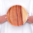 thumbnail image 3 of Round Classic Acacia Wood Dessert Plate, 3 of 5