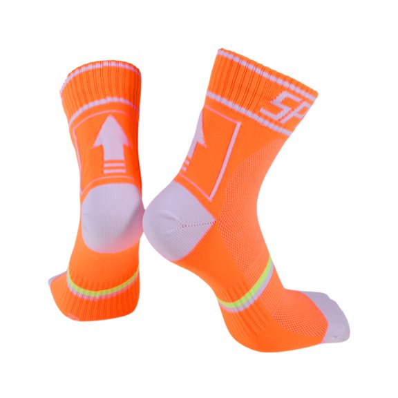 Cycling Socks Sweat-Absorbent,Anti-Friction m Outdoor Bike Socks Orange,White Unsex 1 Pair Colorblocked Arrow