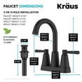 thumbnail image 5 of KRAUS Ramus 2-Handle 4-inch Centerset Bathroom Faucet in Matte Black with Pop Up Drain and Supply Lines, 5 of 9