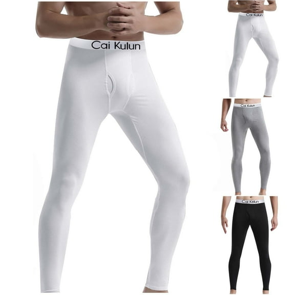 Merino Wool Base Layer Mens Bottom Pants Merino Wool Midweight, Lite thermal Underwear Long Johns Size 3XL White