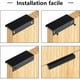 thumbnail image 4 of Accesorio decorativo para gabinetes, tiradores de cajón ocultos sólidos y duraderos de aleación de aluminio antioxidante, diseño moderno invisible negro mate, longitud de 128 mm, 4 of 5