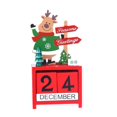 thumbnail image 2 of Tres adornos de calendario de Navidad de madera, regalos de Navidad, calendario de madera de alce y muñeco de nieve de Papá Noel BRILLAR Rojo Verde, 2 of 5