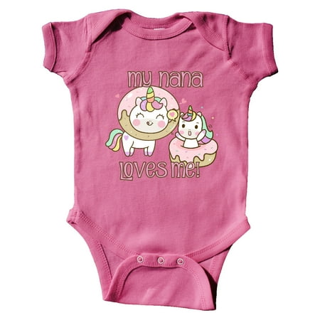 

Inktastic My Nana Loves Me Unicorn Gift Baby Boy or Baby Girl Bodysuit