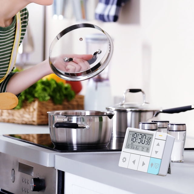 Clearance! JMYHOAM Kitchen Gadgets Multifunction Clock Multifunction Timer Desk Clock Large Display Silent Sleep Electronic Clock Kitchen Cooking Timer Home Gifts Home and Kitchen