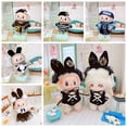 thumbnail image 2 of Vestido de muñeca Labubu con colgante de 17 cm, ropa bonita para muñeca Labubu, uniforme de mucama negro, sudadera con capucha para muñeca de dibujos animados, traje de muñeca, 2 of 5