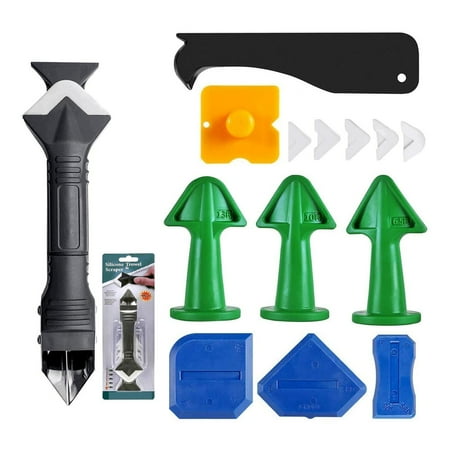 

Famure Caulking Tool|3 in 1 Caulking Tool Kit Glass Glue Angle Scraper Caulk Remover