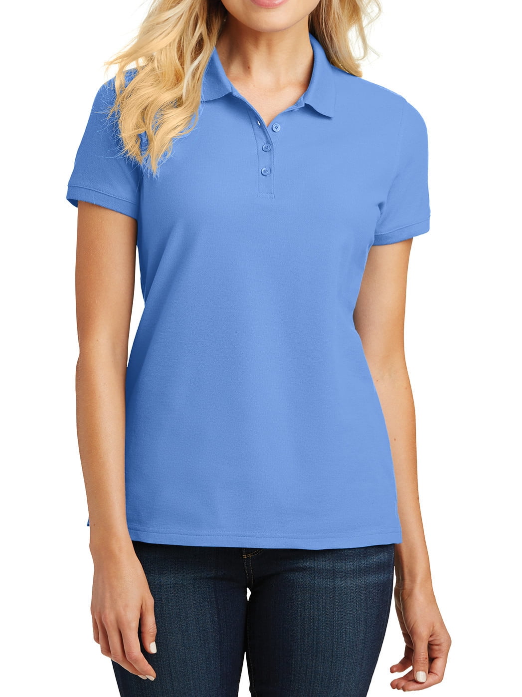 Mafoose Mafoose Women S Core Classic Pique Polo T Shirt Carolina Blue
