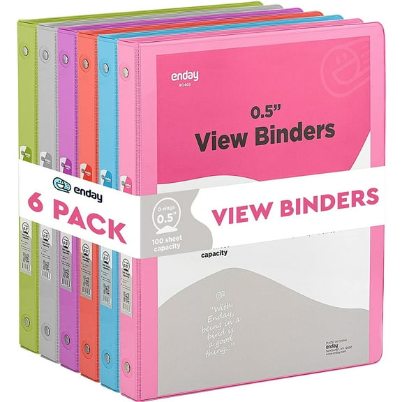 Enday 1 Inch Binder 3 Ring Binders with Pockets for Home, Office, School Supplies Organization Red
