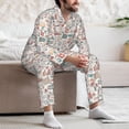 thumbnail image 7 of Naloa Summer Life Men’s Pajamas Set - Long Sleeve Button Down Sleep Shirt and Pajama Bottoms Sleepwear Set-Medium, 7 of 7