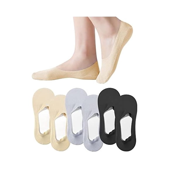 Eryueer No Show Socks Womens 6 Pairs Hidden Invisible Low Cut Socks Non Slip Socks Womens Breathable Cool Thin Womens Socks