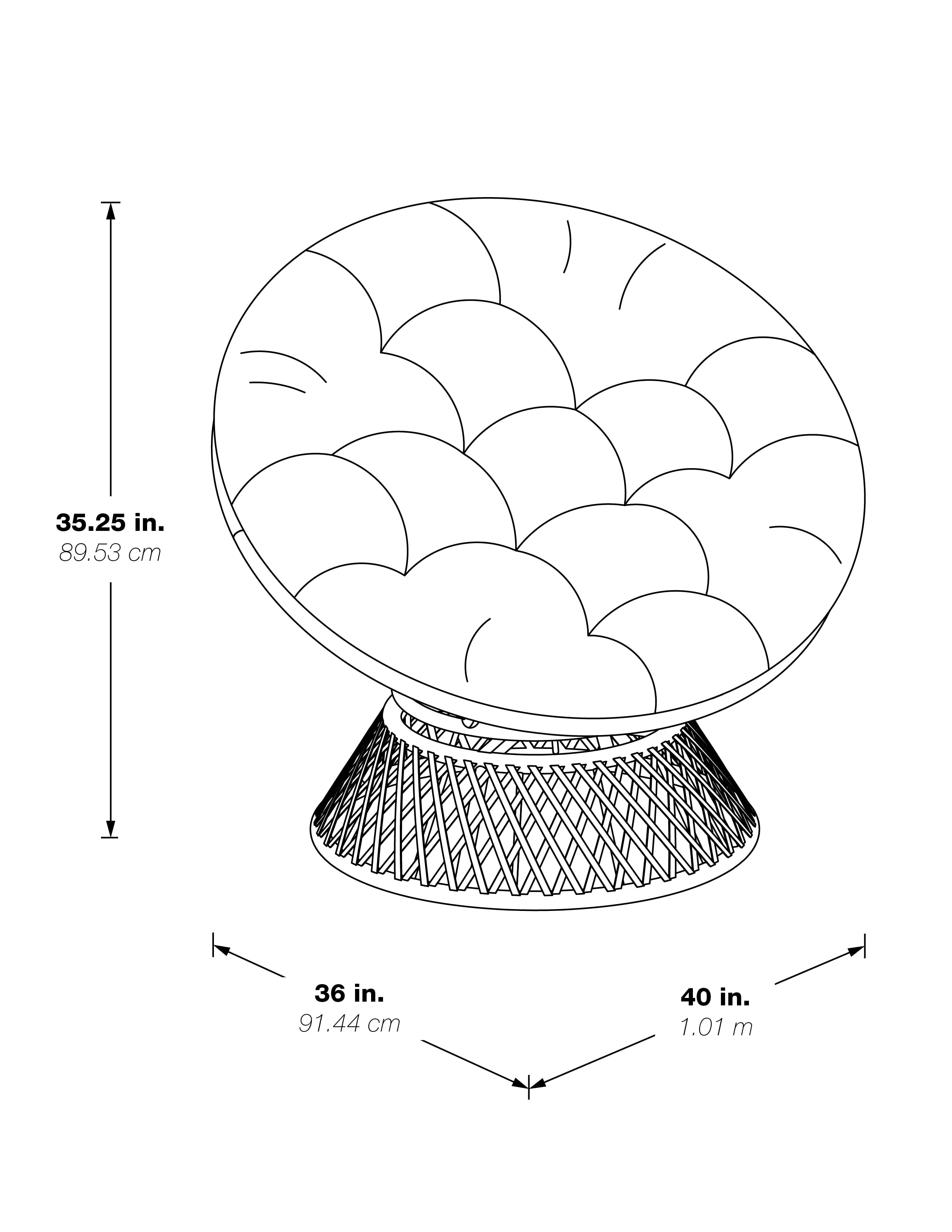 Papasan Chair with Gray Round Fabric Pillow Cushion and Cream Wicker Weave