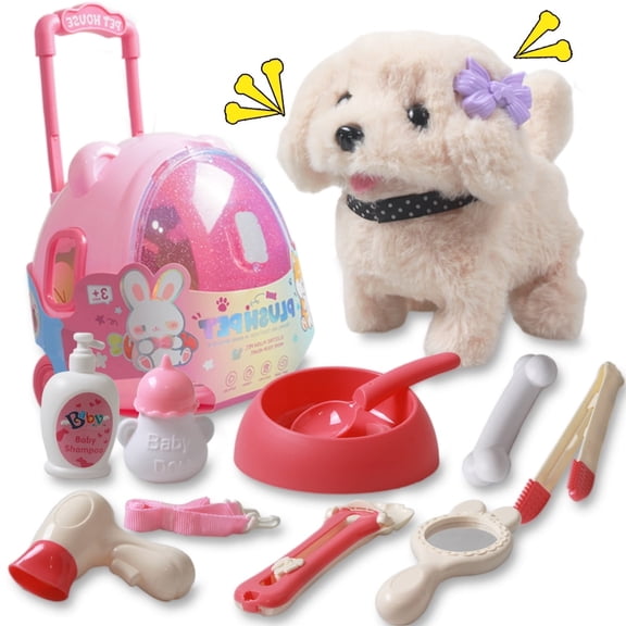 Robot Dog Toys for Girls,Pet Care Play Set, Toys for 3 4 5 6 7 8 Year Old Girls Kids Boys, Realistic Robot Puppy Toys for 5-7 6-8, Ideas Birthday Gifts for Girl 3 4 5 6 Year Old