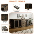 thumbnail image 5 of Rophefx 95.4" Dog Crate Furniture for 2 Dogs,Large Kennel with 3 Drawers and 4 Bowls,Wooden Heavy Duty Indoor Dog House,Brown, 5 of 10