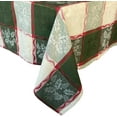 thumbnail image 4 of Christmas Golden Mistletoe and Ribbon Cotton Jacquard 52 x 52 inch Square Fabric Dining Tablecloth, 4 of 7