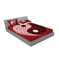 thumbnail image 2 of Ambesonne Ying Yang Fitted Sheet & Pillow Sham Set, Abstract Cosmos Sign, Calking, Red, 2 of 2