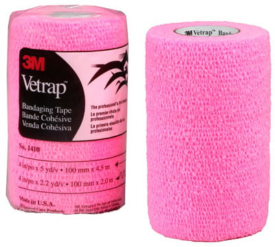 2-Inch by 5-Yard Hot Pink Cats and Horses 3M Vetrap Tape Roll for Dogs 