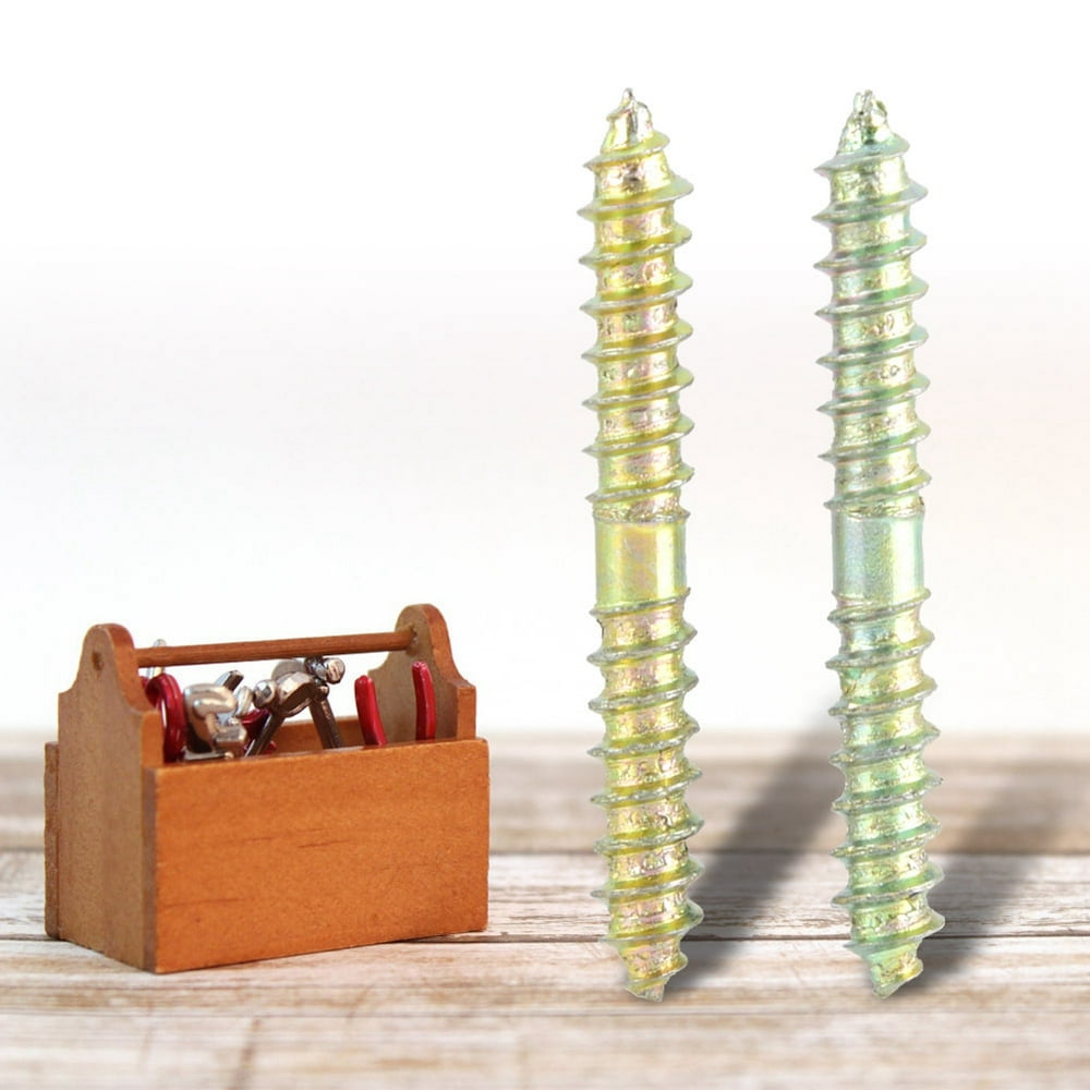 OTVIAP 20pcs 5*40mm Dowel Screw Woodworking Furniture Connector Double