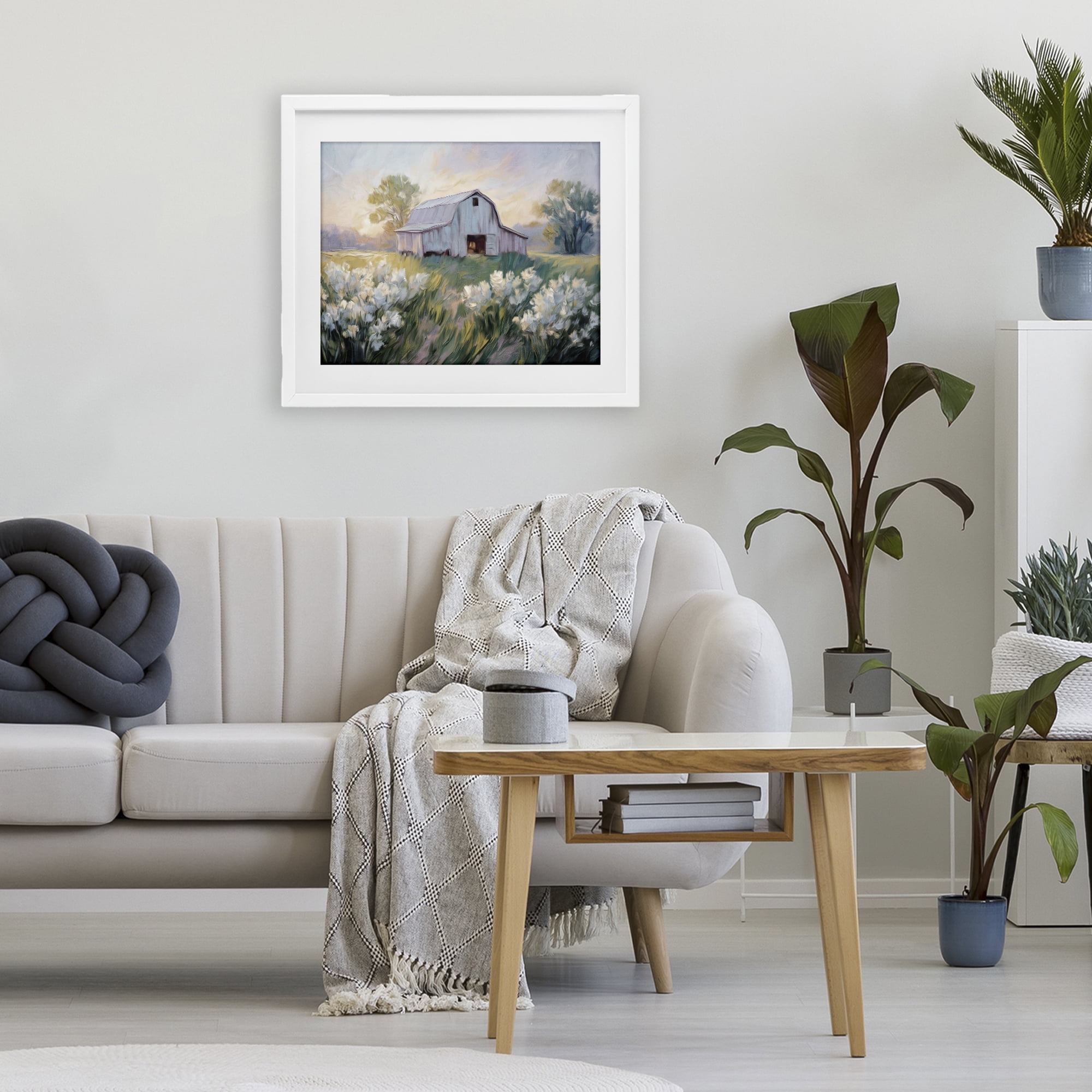 Stupell Industries Secluded Barn Landscape White Framed Print Under Glass, design by Kim Allen