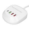 thumbnail image 2 of Cargador multipuerto con enchufe USB T3P, concentrador de cargador USB PD QC3.0 multifuncional de 4 puertos, enchufe 100-240VUK, 2 of 9
