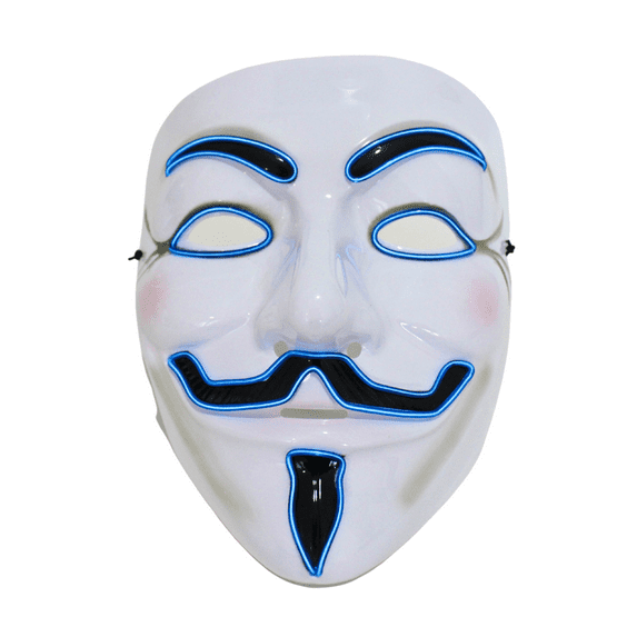 Blue Light Up Vendetta Mask