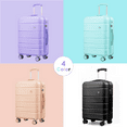 thumbnail image 5 of 5 Piece Suitcase Set 14/18/20/22/24 inch Hardside Suitcase with Spinner Wheels Detachable Lightweight Carry on Luggage (Purple), 5 of 9