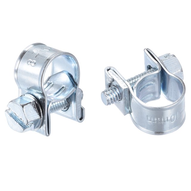 Unique Bargains 8-10mm Mini Fuel Injection Hose Clamp Zinc Plated Steel Fuel Line Clamp 10 Pack