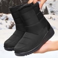 thumbnail image 6 of Gyexs Mens Snow Boots, Winter Shoes for Women 2025 Platform, Fuzzy, Buckle, Moto, Cap Toe, Women's Fashion, Black, Size 6, 6 of 7