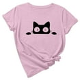 thumbnail image 2 of cute tops for women trendy going out summer short sleeve cat shirt basic round neck tee comfy soft shirts, 2 of 4