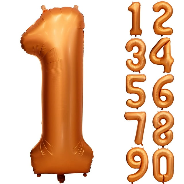Globo Gigante Número 1 Naranja Yeodong 40" de Papel Aluminizado