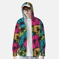 thumbnail image 3 of Pofeuu Hawaii Palms Print Sun Protection Outdoor Lightweight Full Zip UV Cooling Hoodie Long Sleeve Summer Clothing for Outdoor Hiking-Small, 3 of 5