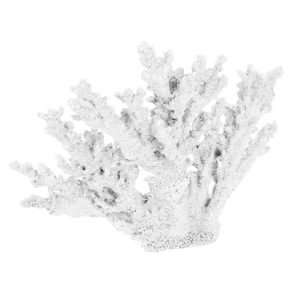 MERRYHAPY White Resin Coral Tabletop Decor Faux Coral Statue for Coastal Home Decoration