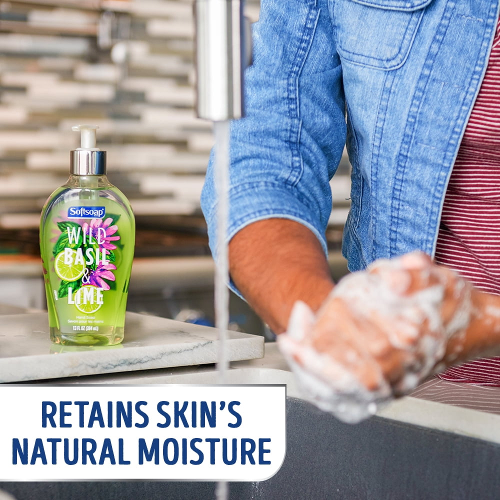 Softsoap Liquid Hand Soap, All Skin Type, Wild Basil & Lime Scent, 13 fl oz
