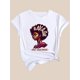 thumbnail image 2 of Camiseta para mujer veranoLetter Print T-shirt, Casual Crew Neck Short Sleeve Top For Spring & Summer, Women's ClothingFather's Day, Mother's Day, New Year, Spring Festival, Valentine's Day, Indepen, 2 of 8